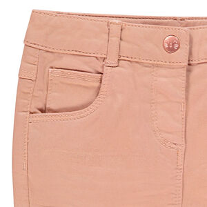 Pantalon uni en toile pour bébé fille 