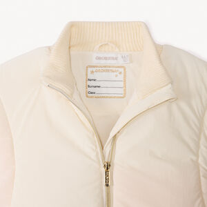 Μπουφάν διπλού υλικού με πάνινο και πλεκτό ψηλό γιακά για κορίτσι 