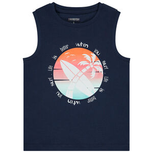 Αμάνικο μπλουζάκι από jersey με φαντεζί σχέδιο για αγόρι 