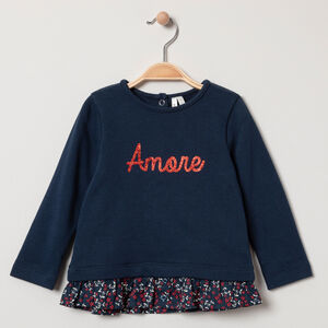 Sweat en molleton avec inscription en sequins 