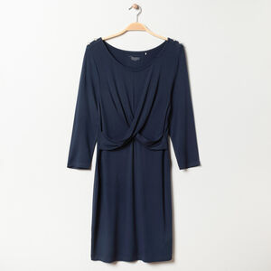 Φόρεμα εγκυμοσύνης μακρυμάνικο μπλε ναυτικό 