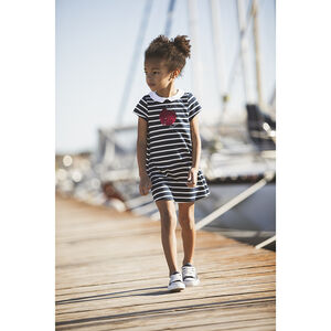 Φόρεμα style marinière με γιακά claudine και μαγικές παγιέτες για κορίτσι Main Φόρεμα style marinière με γιακά claudine και μαγικές παγιέτες για κορίτσι