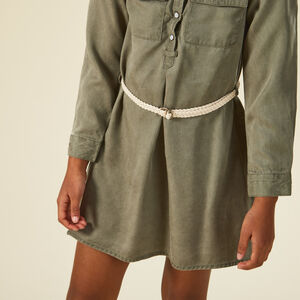 Φόρεμα πουκάμισο με πλεκτή ζώνη για κορίτσι 