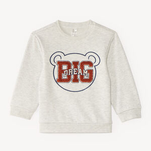 Sweat bébé garçon en molleton brodé ours 