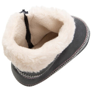 Μαλακά χαμηλά μποτάκια με εξώραφα που κάνουν αντίθεση και συνθετική γούνα στο πάνω μέρος 