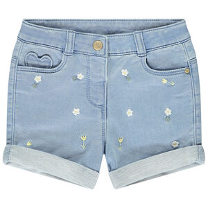 Σορτς denim με φαντεζί κέντημα για bebe κορίτσι  Main Σορτς denim με φαντεζί κέντημα για bebe κορίτσι