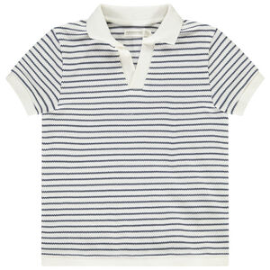 Πολο κοντομάνικο με V λαιμόκοψη και ρίγες για αγόρι 