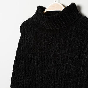 Φόρεμα Εγκυμοσύνης μαύρο πλεκτό chenille 