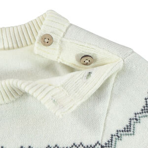 Πουλόβερ πλεκτό σε jacquard με επένδυση βελουτέ για bebe αγόρι  Main Πουλόβερ πλεκτό σε jacquard με επένδυση βελουτέ για bebe αγόρι