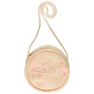 Sac bandoulière en paille avec broderies pour fille Main Sac bandoulière en paille avec broderies pour fille