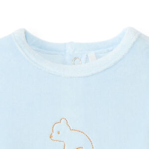 Βελούδινο βρεφικό φορμάκι με κεντητό ζωάκι για αγόρι 