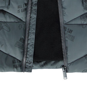 Μπουφάν από μικροπολάρ με κουκούλα και φαντεζί σχέδιο για αγόρι 