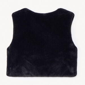 Αμάνικο πλεκτό με ψεύτικη γούνα για κορίτσι 