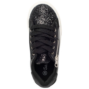 Baskets noires à strass et effet irisé avec fermeture éclair pour fille 