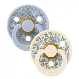 Bibs x Liberty Πιπίλες Καουτσούκ 6-12m Eloise – Dusty Blue Mix 2τμχ 
