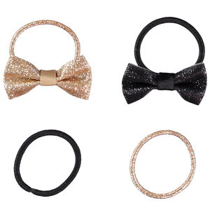 Lot de 4 élastiques fantaisie glitter pour fille 