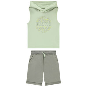 Σετ 2 τμχ. με αμάνικο μπλουζάκι και κουκούλα για αγόρι 