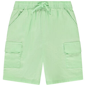Βερμούδα υφασμάτινη μονόχρωμη με τσέπες για bebe αγόρι 