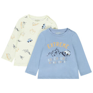 Σετ από 2 μπλουζάκια μακρυμάνικα με φαντεζί σχέδιο για μωρό αγόρι 
