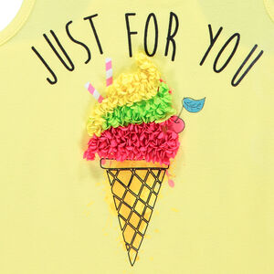 Αμάνικο μπλουζάκι με σχέδιο και ανάγλυφο εφέ 