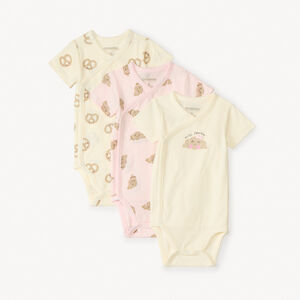 Σετ 3 κοντομάνικων σωματοφύλακων πρωινού για κορίτσι bébé 