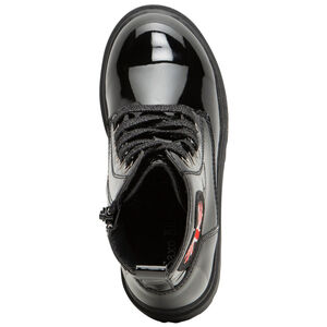 Μποτάκια  μαύρα badge σημαία για κορίτσι 