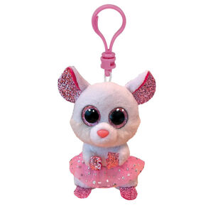 Μπρελόκ Beanie Boo’s Clip Nina la Souris με αυτιά παγιέτες και λαμπερά μάτια 