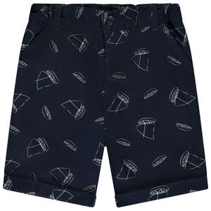 Βερμούδα από πάνινο ύφασμα με σχέδιο βαγονιών για αγόρι  Main Βερμούδα από πάνινο ύφασμα με σχέδιο βαγονιών για αγόρι