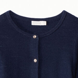 Gilet manches longues en tricot uni pour fille  