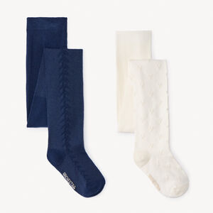 Σετ από 2 χοντρές πλεκτές καλσόν για κορίτσι 