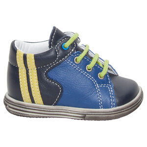 Δερμάτινα μποτάκια δίχρωμα με κορδόνια  