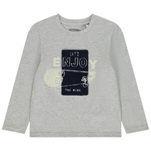 T-shirt μακρυμάνικο με σχέδιο και βρόχους για αγόρι 