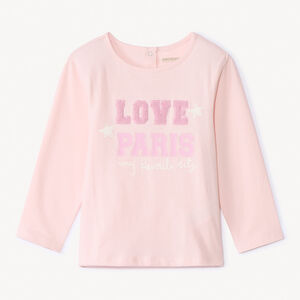 Μακρυμάνικο μπλουζάκι με φαντεζί κέντημα για bebe κορίτσι 