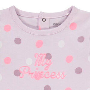 Φορμάκι βαμβακερό με σχέδιο πουα για bebe κορίτσι 