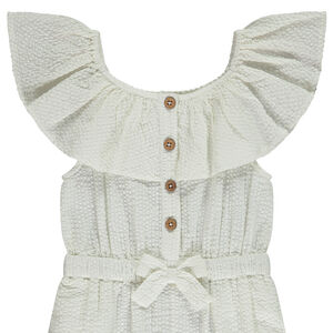 Ολόσωμη φόρμα σε seersucker με βολάν για κορίτσι 