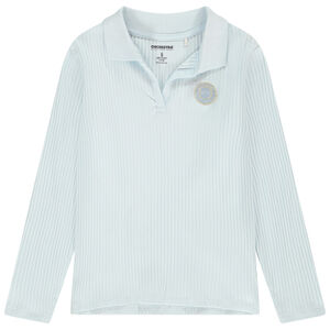 Polo manches longues côtelé avec rib fantaisie pour fille Main Polo manches longues côtelé avec rib fantaisie pour fille
