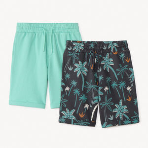 Σετ από 2 βερμούδες φαντασίας από φλις για αγόρι 