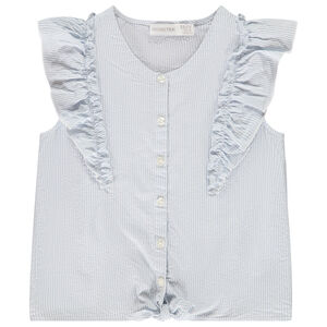 Πουκάμισο ριγέ με μεγάλα βολάν για κορίτσι 