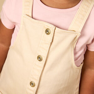 Φόρεμα σαλόπετα με φανταστικούς κουμπιά και τσέπες για κορίτσι 