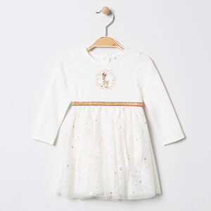 Φόρεμα de fêtes μακρυμάνικο με tulle étoilé 