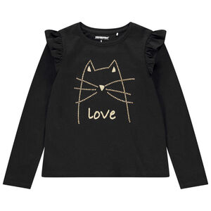 T-shirt manches longues en jersey print fantaisie pour fille Main T-shirt manches longues en jersey print fantaisie pour fille