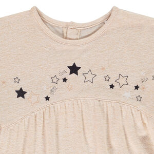 Φόρεμα πλεκτό μακρυμάνικο σχέδιο αστέρια για bebe κορίτσι 