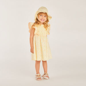 Σέτ 2 τεμαχίων φόρεμα + καπέλο με λουλουδάτο μοτίβο για μωρά κορίτσια 