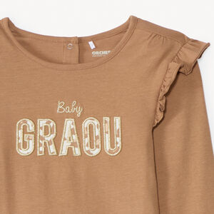 Μακρυμάνικο μπλουζάκι με κέντημα για bebe κορίτσι Baby Graou 