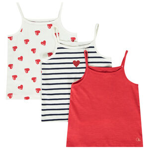 Σετ από 3 φαντεζί αμάνικα μπλουζάκια για κορίτσι 