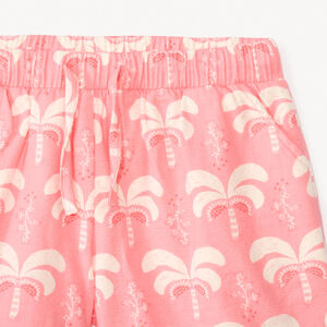 Σύνολο 2 τεμαχίων: κοντομάνικη μπλούζα + σορτς με μοτίβο φοινίκων για κορίτσι. 