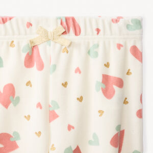 Σετ πιτζάμας 2 τμχ. βελουτέ με φανταστικές καρδιές για κορίτσι 