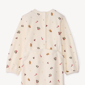 Φορμάκι βελουτέ με χριστουγεννιάτικο σχέδιο για bebe κορίτσι με διαφορετικά ανοίγματα ανάλογα με την ηλικία 