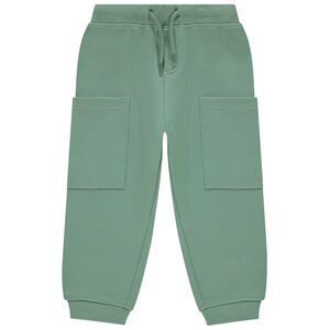 Παντελόνι jogging μονόχρωμο από φούτερ με τσέπες cargo για μωρό αγόρι 