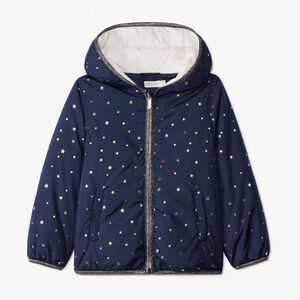 Αντιανεμικό με επένδυση και σχέδιο αστέρια για κορίτσι 